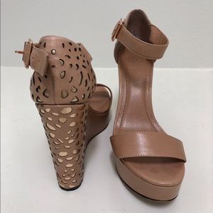 Blush Pink Ankle strap Wedge Heel